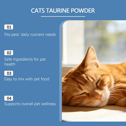 Taurine Powder for Cats Gentle Formula Supports Heart, Vision Overall Health Daily Care Supplement for Comfort and Well-Being