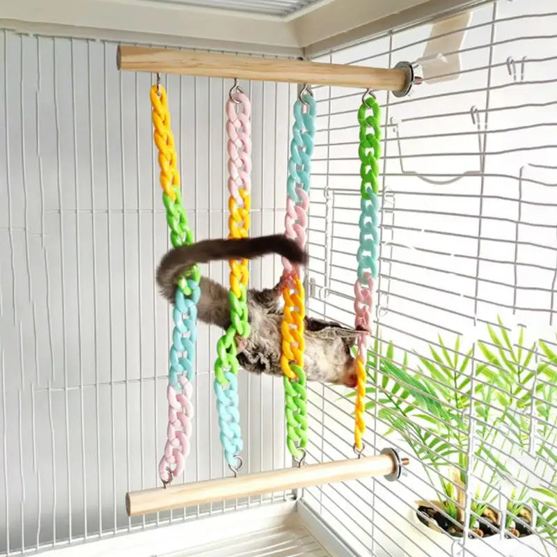 Sugar Glider Climbing Swing hanging Toy Cage Swing for Enrichment Small Pets Sugar Gliders and Hamsters Climbing Chain Swing