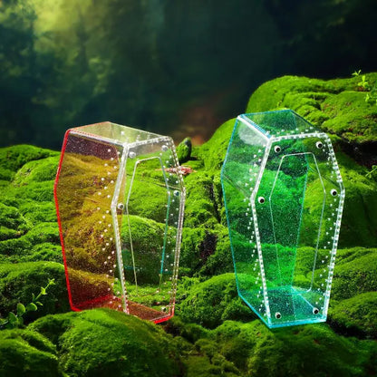 Acrylic Transparent Reptile Enclosure Insect Spider Lizard Feeding Cage Reptile Breeding Box Ventilation Arboreal Enclosure Case