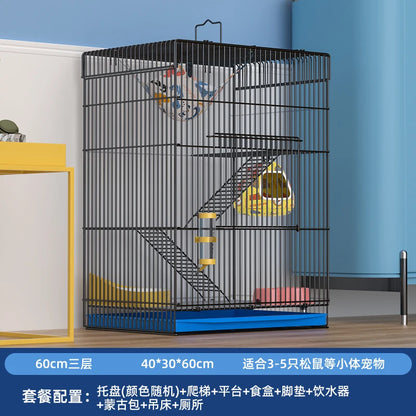 ‌Jumbo Hedgehog Sugar Glider Cage - Reinforced Escape-Proof Habitat, Chew-Resistant Large Base for Rats Hamsters