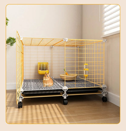 Large Two-Story Rabbit Cage Metal Wire Pet Hutch with Removable Tray Home Bunny House for Indoor Spacious Habitat for Rabbit