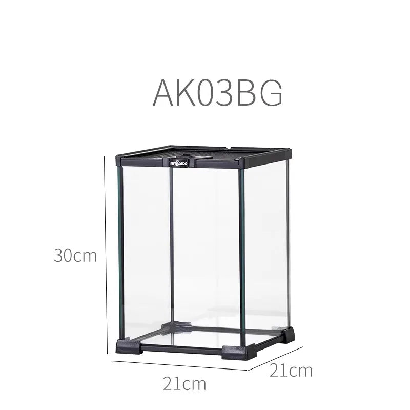 Rainforest Glass Terrarium for Reptiles Snake Tree Frog Bearded Dragon Lizard Gecko Spider Habitat Tank with Decorations
