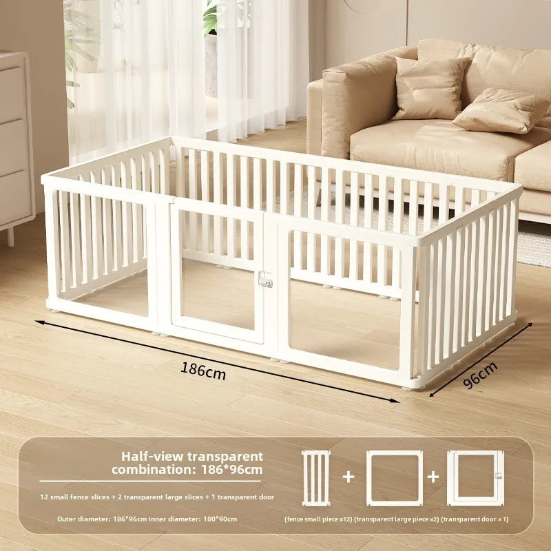 DIY Free Combination Pet Fence Fully Transparent Acrylic Small Dog Indoor Home Dog House Balcony Safety Fence Pet Furniture