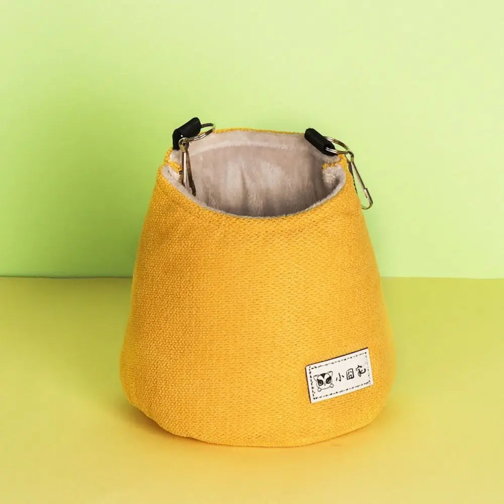 Opening Winter Sugar Glider Pouch Cloth/Plush Hanging Hamster Hanging Bed Soft with Hook Squirrel Bed Cage Autumn