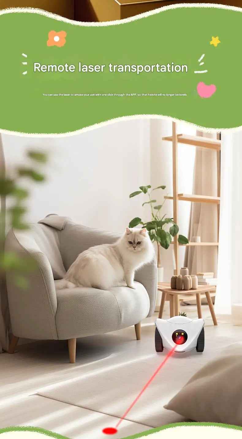 Whole House Mobile Walking Robot with Security Smart Camera for Specific Pet Monitoring & Playing With Remote Laser & Feeding
