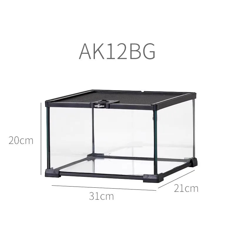 Rainforest Glass Terrarium for Reptiles Snake Tree Frog Bearded Dragon Lizard Gecko Spider Habitat Tank with Decorations