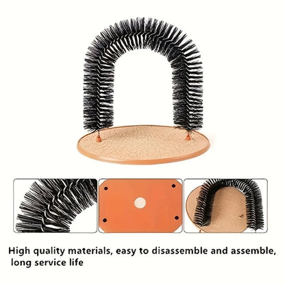 Cat grooming device, indoor cat brush toy, arch grooming device, cat massager toy