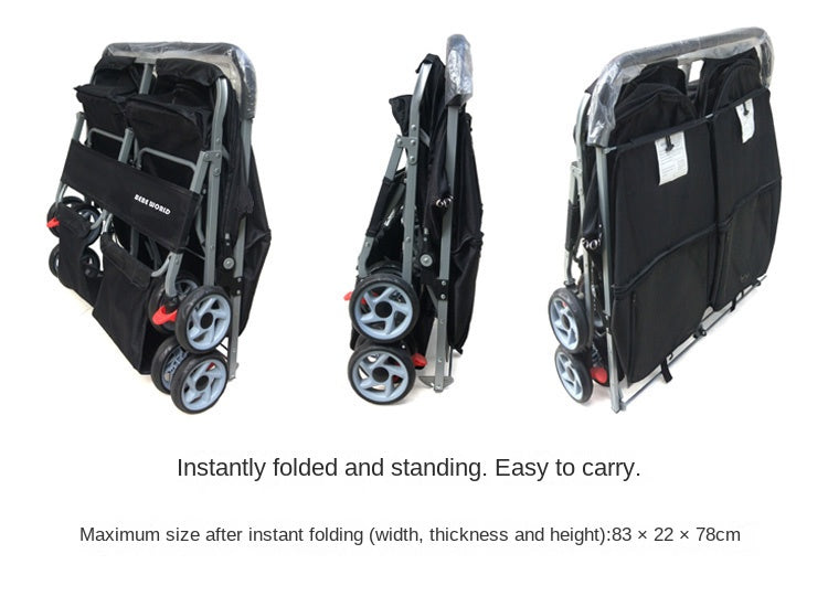 Ultra-light Two-seat Pet Stroller with Double Sleeping Bed Car - Removable Washable Widening Care for Cats And Dogs