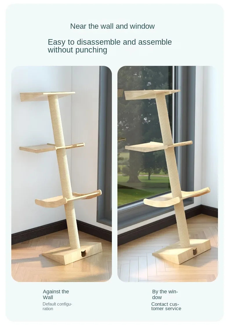 Luxury Large Cat Trees & Towers Wood Scratching Post for Cat Toys Gym Hiding House Sleeping Pad Cooling Pad Pets Stuff Products