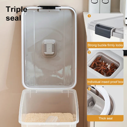 Rice bucket Household flour storage tank sealed against insects and moisture food-grade rice storage box Rice box
