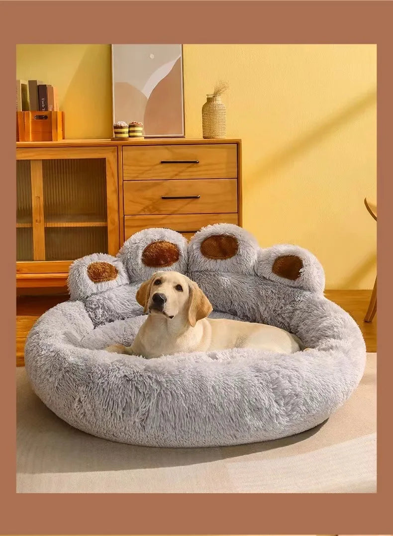 1Pcs Kennel Winter Warm Medium and Large Dog Corgi Golden Retriever Dog Bed Velvet Sofa Sleeping Mat Four Seasons Pet Products