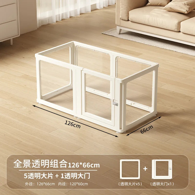 ‌Transparent Acrylic Dog Playpen Safety Pet Fence Non-Scratch Durable Kennel Easy-Clean Indoor House Removable Panels