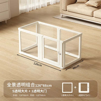 ‌Transparent Acrylic Dog Playpen Safety Pet Fence Non-Scratch Durable Kennel Easy-Clean Indoor House Removable Panels