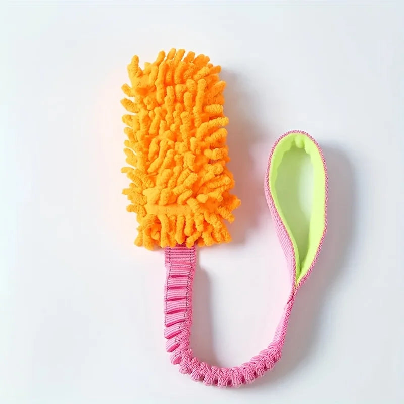 Durable Dog Toys for Aggressive Chewers - Soft Plush Pulling Rope Chew Toy with Sturdy Handle, Interactive Teeth Cleaning Toy