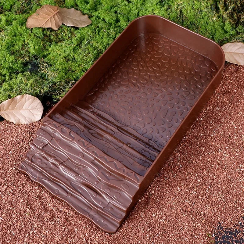 1 PC Plastic Ladder Climbing Turtle Bath Basin Water Food Basin for Small Pets Tortoises Reptiles Lizards Ornaments All Seasons