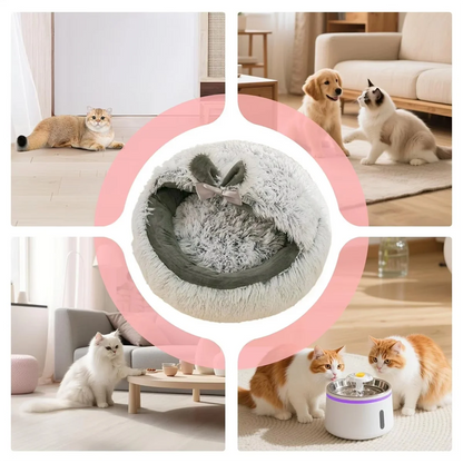 AA81-Cat Bed Cave Covered Cat Nest Small Dog Bed Warm Anti-Slip Nest Pet Supplies For Winter Animal Kitten Puppy Balcony