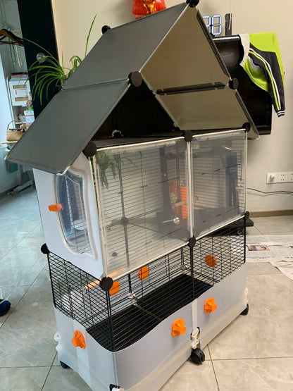 Large Bird Cage for Parrots Spacious Aviary with Standing Pole Luxury Cockatiel & Budgie Habitat Anti-Scatter Design Bird Villa