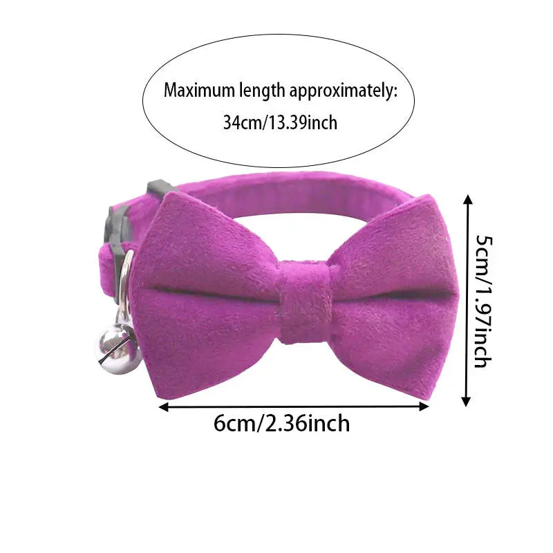 Pet Collars New Pet Bow Bell Collars Cute Cat Collars Pet Supplies Multicolor Adjustable Pets Dressing Tool Pets Accessories