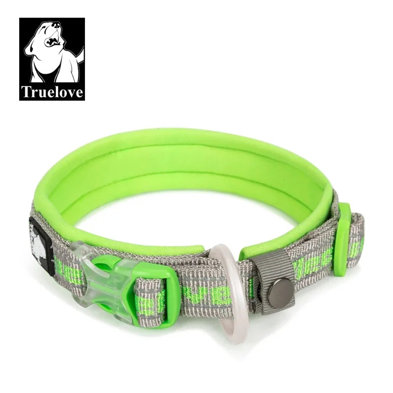 Truelove Pet Dog Collar Nylon  and Reflective Materials Widened and Comfortable Version Suitable for Dogs of All Sizes TLC50121