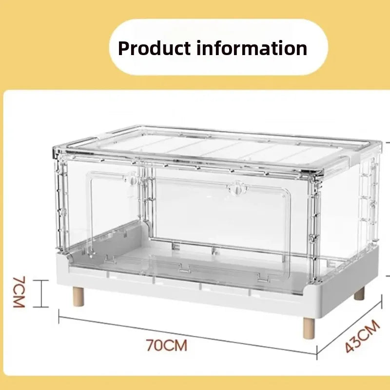 ‌Hamster Cage - Extra Large Acrylic Habitat for Syrian Hamsters, Foldable Transparent Cage with 3 Levels, Spacious Pet Home