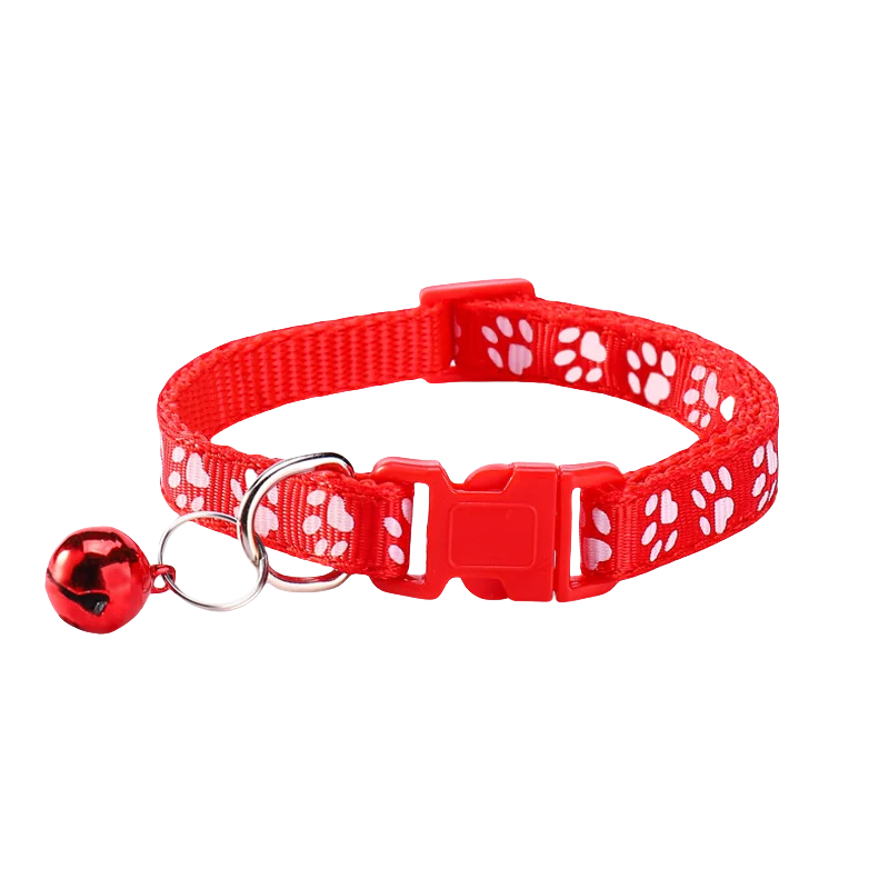 Pet Collars Cute Print with Bell Cats Collars Outdoor Adjustable Necklaces 12pcs/set