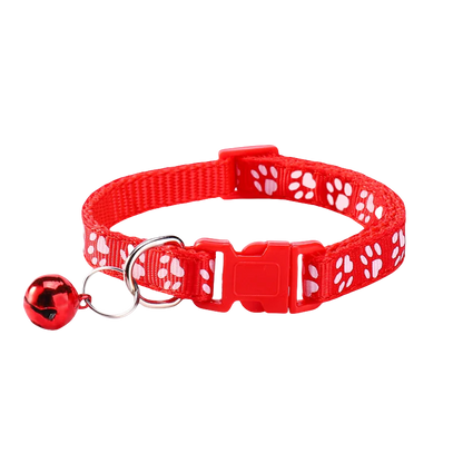 Pet Collars Cute Print with Bell Cats Collars Outdoor Adjustable Necklaces 12pcs/set