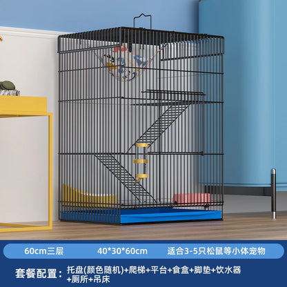 ‌Jumbo Hedgehog Sugar Glider Cage - Reinforced Escape-Proof Habitat, Chew-Resistant Large Base for Rats Hamsters