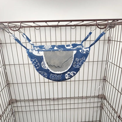 2025 Hanging Ferret Hammock Cage Printed with Hooks Hamster Hammock Ferret Warm Bed For Guinea Pig Hideout Mouse