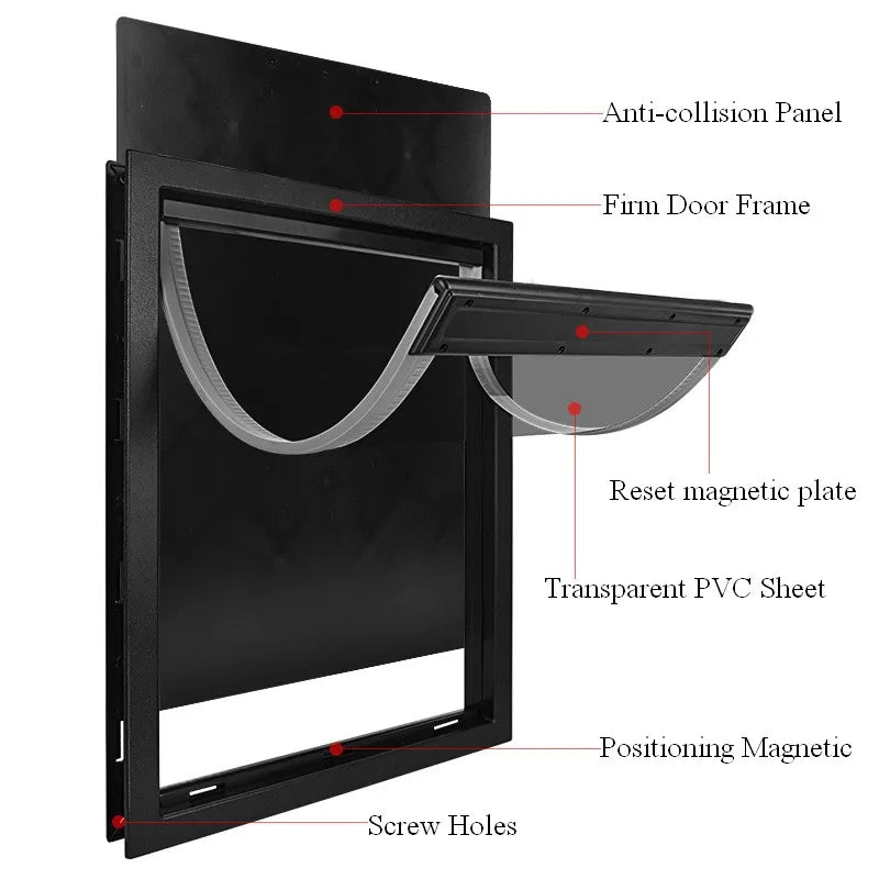 2XL Inner Flap 55*36cm Big Dog Door for Wooden Doors HQ ABS Flame PVC Enter Outer Anti Raining Cover Insulated Cold Weather