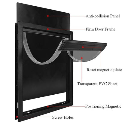 2XL Inner Flap 55*36cm Big Dog Door for Wooden Doors HQ ABS Flame PVC Enter Outer Anti Raining Cover Insulated Cold Weather