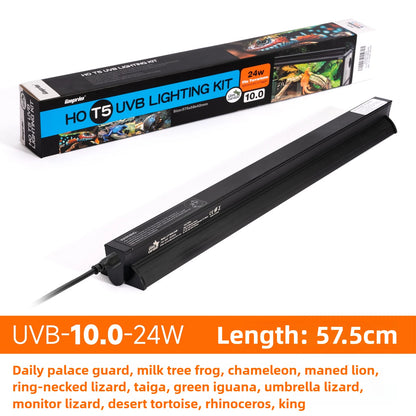 T5 Reptile Light Fixture 8W Reptile Terrarium Hood 5.0/10.0 UVB Light Bulb Fluorescent Tube for Bearded Dragon Lizards Tortoises