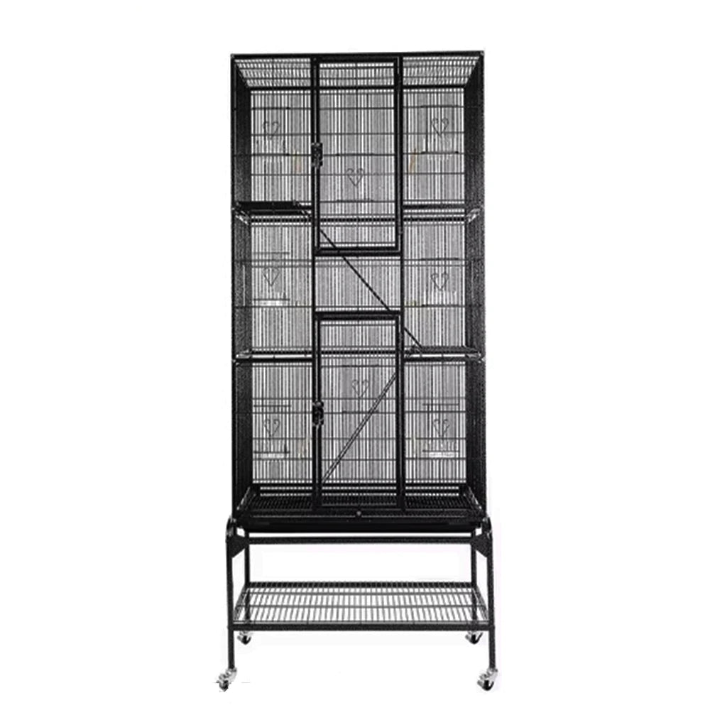 3 Layers Platform Chinchilla Sugar Glider Cockatiel Steel Cage Parrot Bird Cage Large Breeding Aviary Outdoor