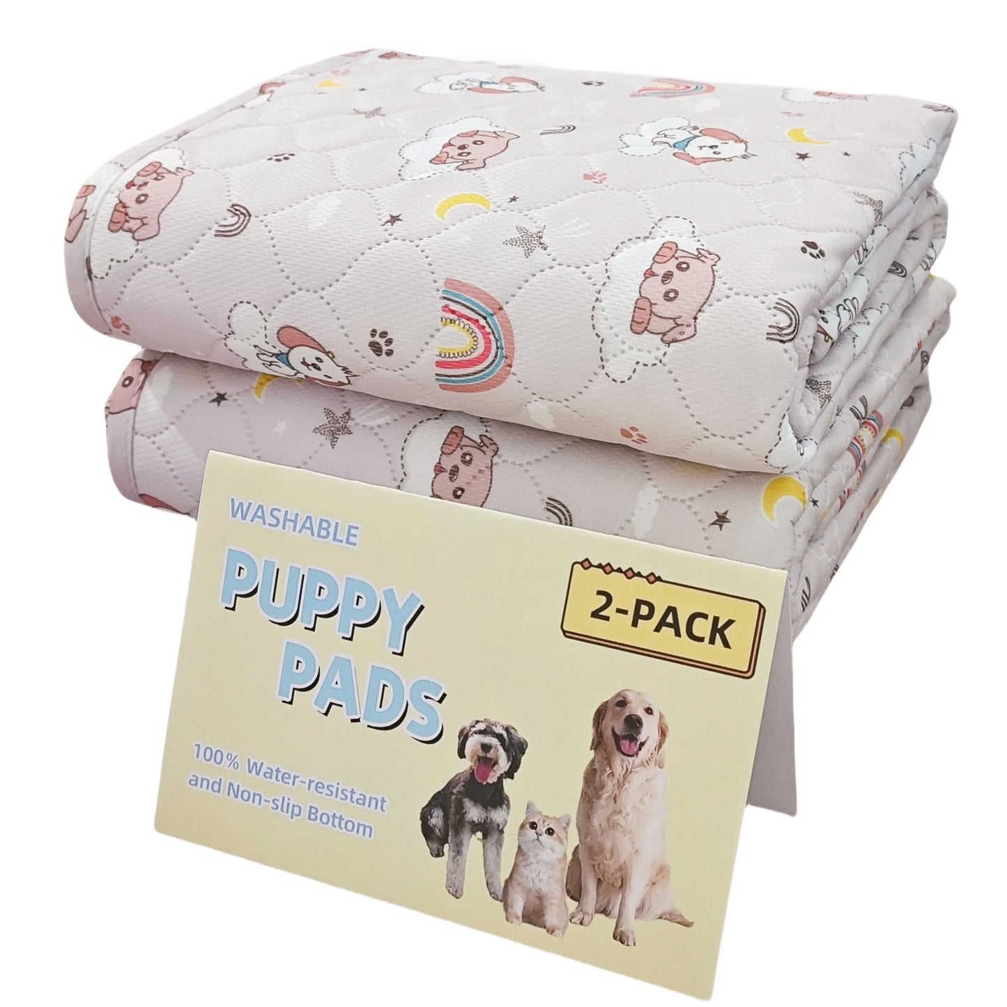 2pcs Large Pet Dog Pee Pads, Rosa Rink Washable Sleep Play Pad, Reusable Dogs Puppy Pads Pet Training Pads for Dogs, Absorbent a