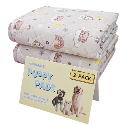 2pcs Large Pet Dog Pee Pads, Rosa Rink Washable Sleep Play Pad, Reusable Dogs Puppy Pads Pet Training Pads for Dogs, Absorbent a