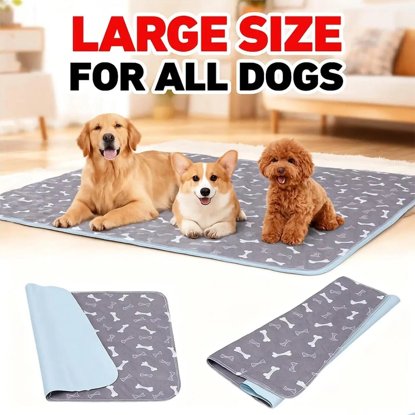 Dog Pee Pads Fast Absorbent Pet Training Mat Reusable Washable Absorbent Pee Pads For Home Potty Playpen Crate Litter pad