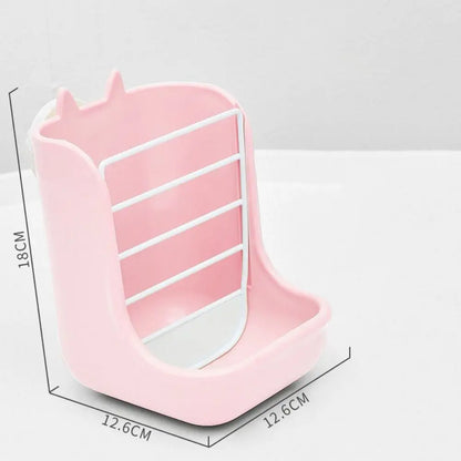 Hanging Rabbit Cage Bowl Anti Scratching Frame Rack 2 in 1 Food Trough Large Capacity Fixable Grass Feeding Rack Bunny