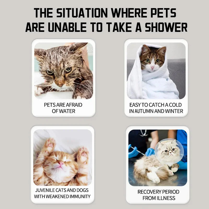 Waterless Pet Shampoo Foam 300ml No-Rinse Cleaning Foam Dry Bath Shampoo with Deodorizing Odor Removal for Cats Dogs