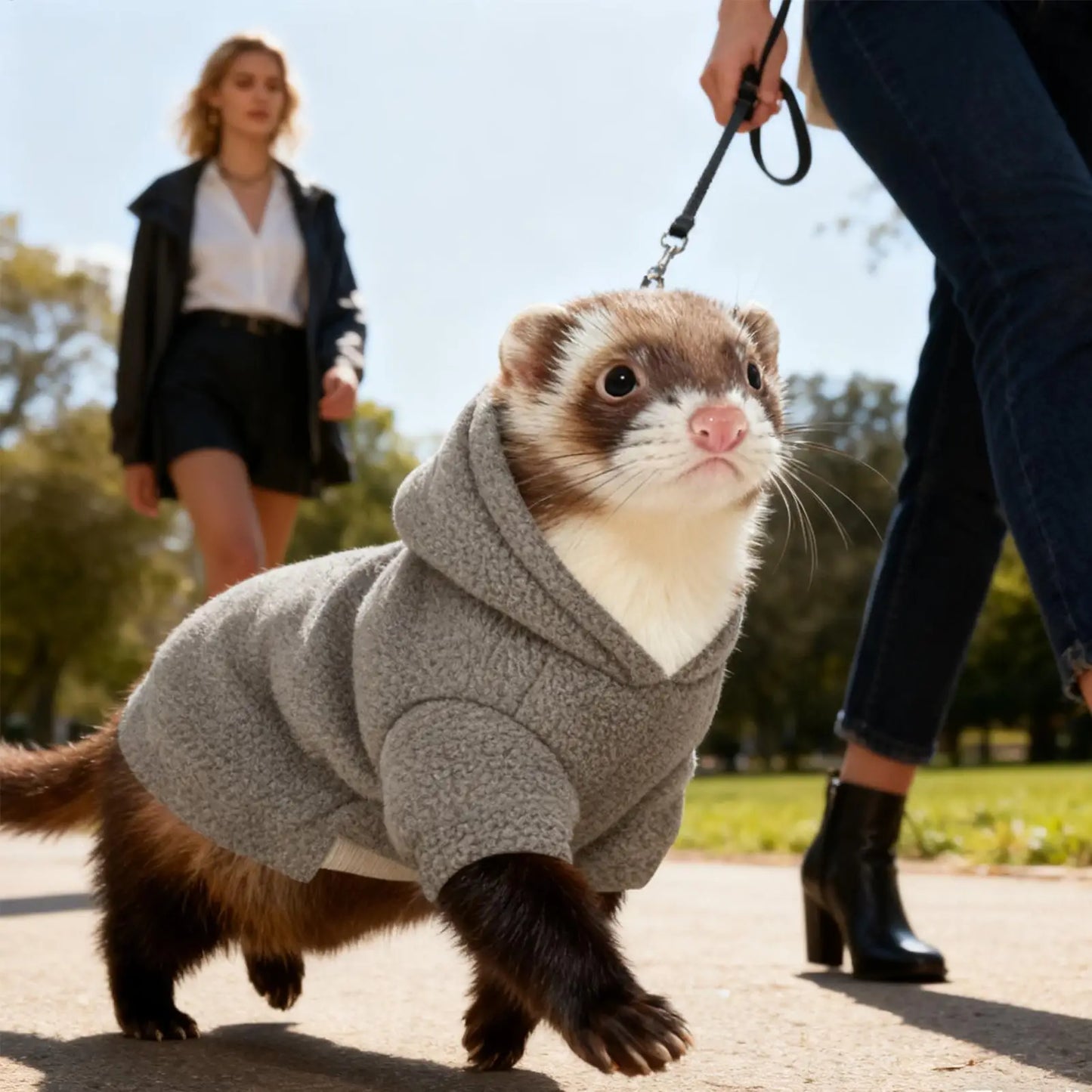 Ferret Clothes Warm Soft Hamster Outfits with Harness Small Animal Ferret Sweater for Bunny Squirrels Chinchilla Chihuahua Pet