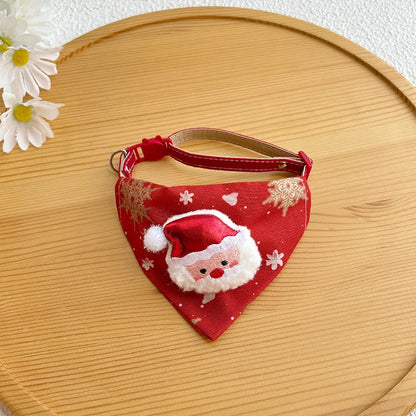 Adjustable Christmas Cat Collar with Bell Safety Breakaway Buckle Reflective Strip for Indoor Outdoor Kitten Kitten Safety
