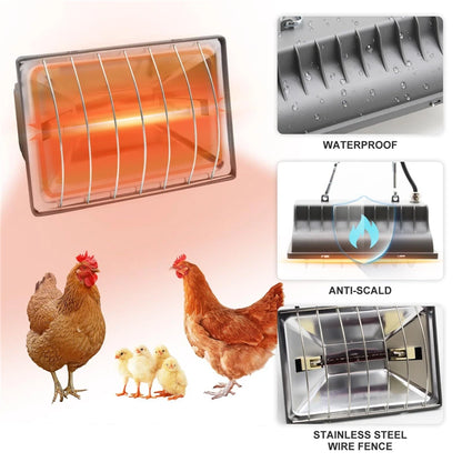 Poultry Heating Lamp 250W Constant Temperature Reptiles Animals Chicken Coop Heater Lamps Pet Heating Breeding Equipment