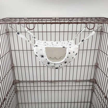 2025 Hanging Ferret Hammock Cage Printed with Hooks Hamster Hammock Ferret Warm Bed For Guinea Pig Hideout Mouse