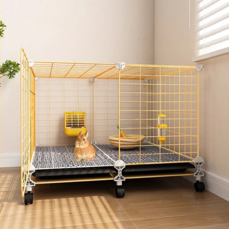 Large Two-Story Rabbit Cage Metal Wire Pet Hutch with Removable Tray Home Bunny House for Indoor Spacious Habitat for Rabbit
