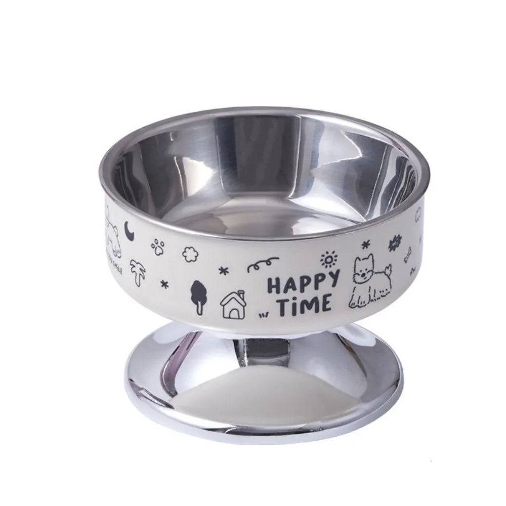 Cartoon Pet High Foot Bowl Large Capacity Neck Protection Cat Food Water Bowl Anti-slip Detachable Elevated Cat Bowl
