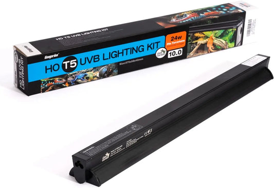 T5 HO UVB Lighting Combo Kit,Reptile Light Fixture with UVB 10.0 Tube Ideal for Bearded Dragon Lizard and Tortoise in Tropical