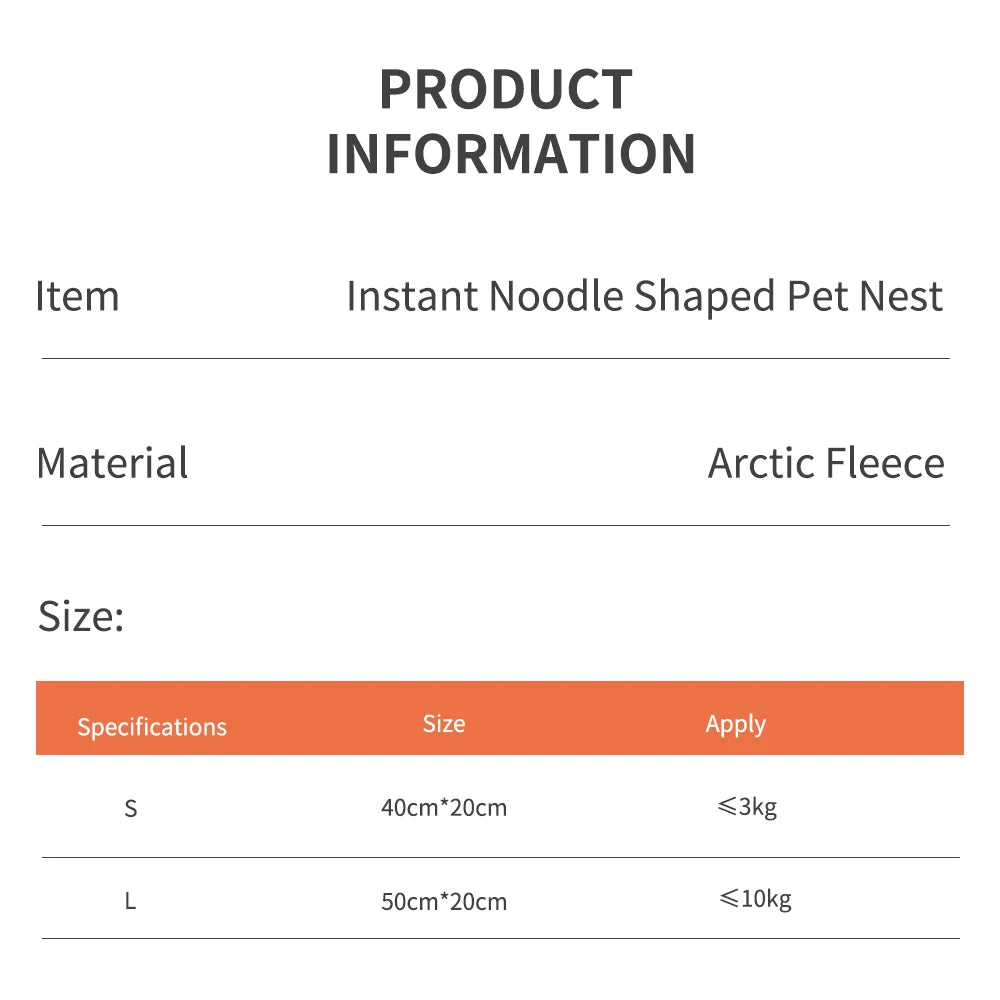 Pets Dog Cat House Kennel Super Large Instant Noodle Warm Dog Cat Nest Beds Cushion Udon Cup Noodle Pet Bed Cozy Nest