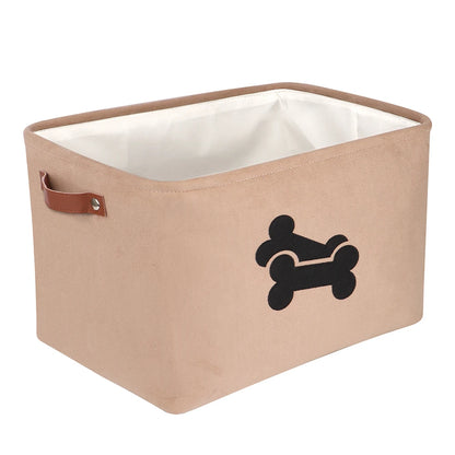 Cute Paw Dog Toy Storage Basket Foldable Dog Canvas Bag Pet Toys Clothes Storage Box Dog Cat Accessories Pet Supplies