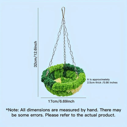 Swings for birds and plush hanging nests - hanging cage bird beds with soft linings, suitable for birdhouse decoration