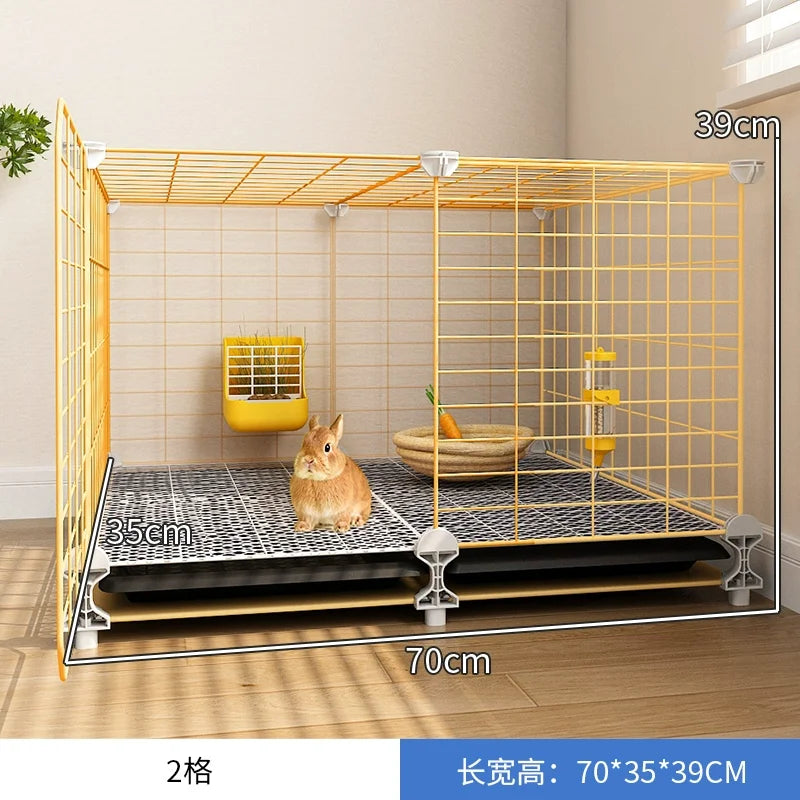 Large Two-Story Rabbit Cage Metal Wire Pet Hutch with Removable Tray Home Bunny House for Indoor Spacious Habitat for Rabbit