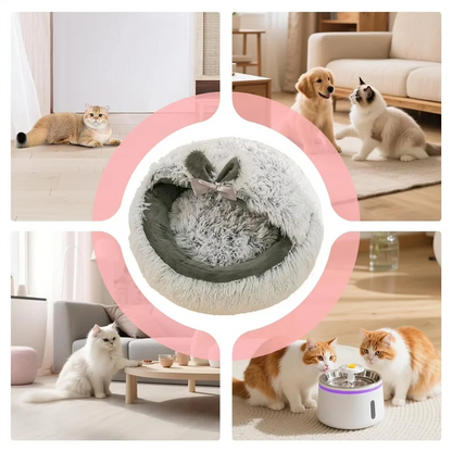 AA81-Cat Bed Cave Covered Cat Nest Small Dog Bed Warm Anti-Slip Nest Pet Supplies For Winter Animal Kitten Puppy Balcony