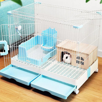 Bunny House Indoor Wooden Pet Cage window Door Ventilated Bunny Hut for Hamster Gerbil Chinchilla Hedgehog Ferret Resting